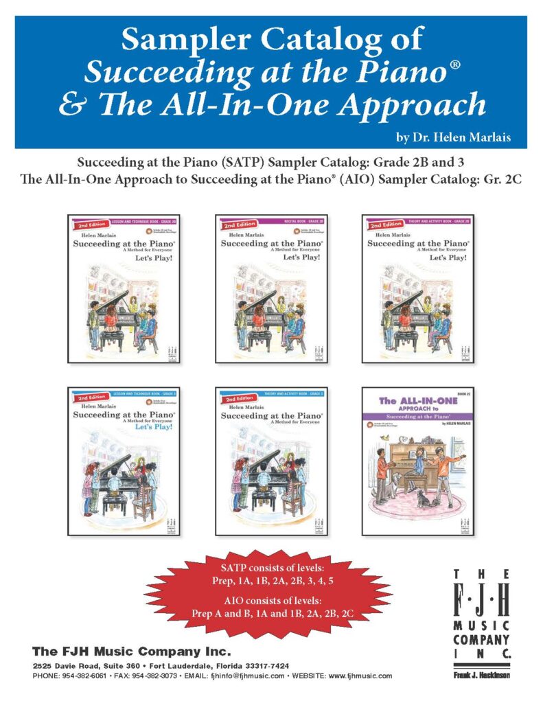 Sampler Catalog of Succeeding at the Piano Preparatory, 1A & The AllIn